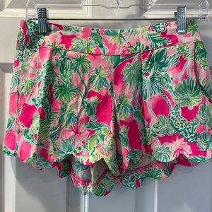Lily Pulitzer Pull On Scalloped Trim Shorts Size Small